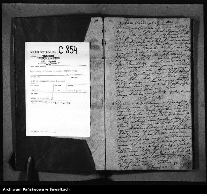 image.from.unit.number "Duplikat wyz. Mojżeszowego gm. Bakałarzewo 1833 r. urodzin, małżeństw i zgonów"