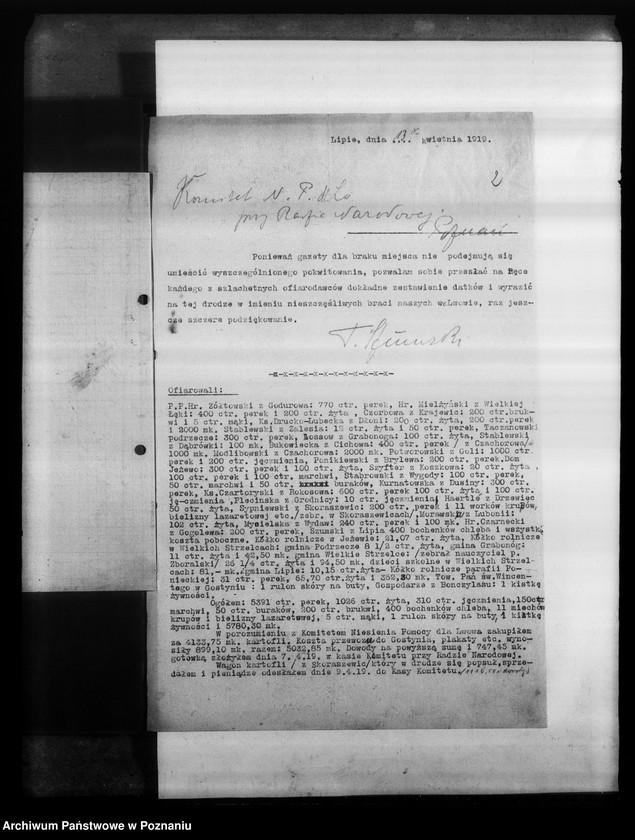 image.from.unit.number "Komitet Pomocy dla Lwowa i Wilna przy Radzie Narodowej w Poznaniu - korespondencja."