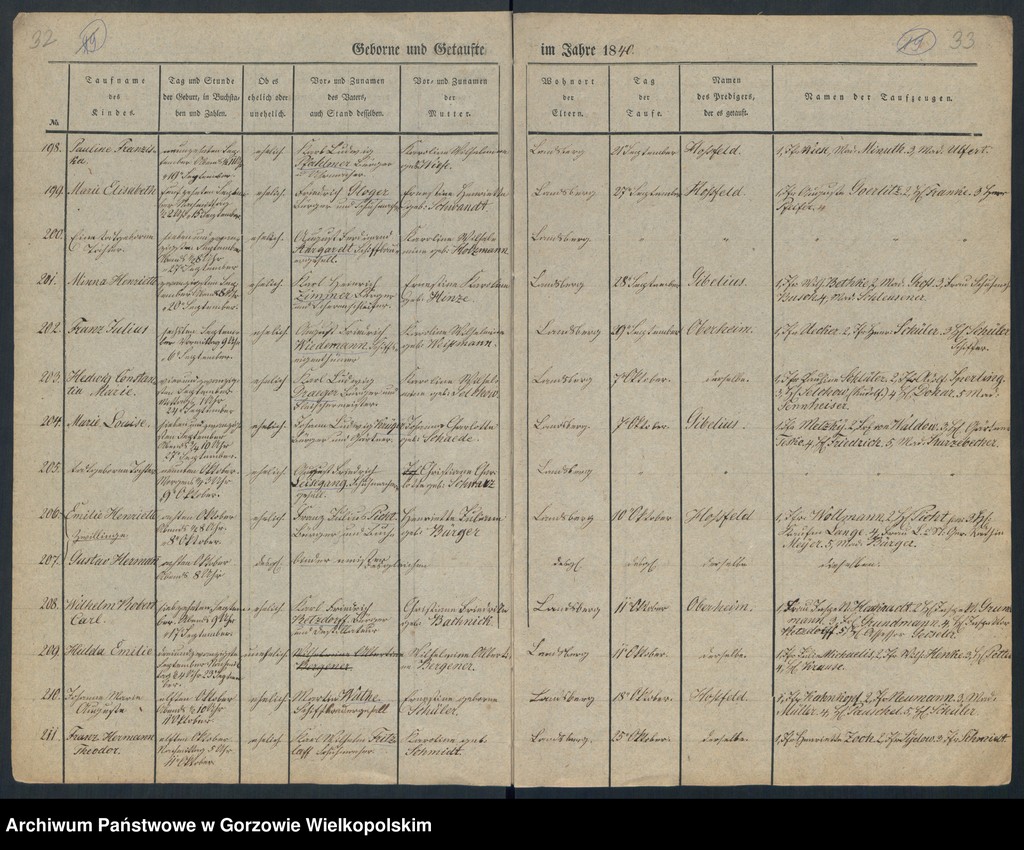 image.from.unit.number "Duplikate der Kirchenbücher von der Parochie der Hauptkirche zu Landsberg an der Warthe (zawiera też księgę zgonów Konkordien Kirche z 1840 r.)"