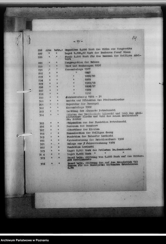 Obraz 18 z jednostki "Feststellung von Verlusten, Wiederherbeischaffung, Ersatzbeschaffung. Gnesen-Stadt [miasto Gniezno]"