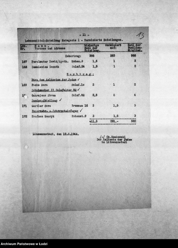 Obraz 16 z jednostki "[Korespondencja PSŻ z wydziałami i resortami w sprawie przydziałów żywnościowych dla ich pracowników]"