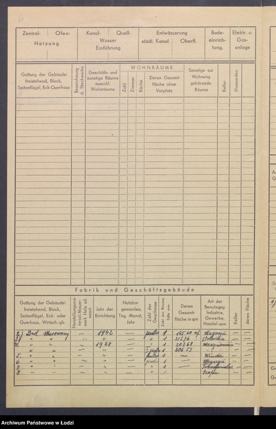 Obraz 8 z jednostki "Księga inwentarzowa nieruchomości m. Łodzi ul. Polna"