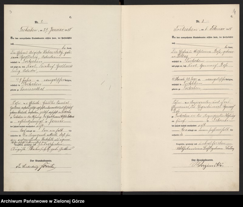 image.from.unit.number "Sterbe-Register (Haupt Register) Standesamt Trebschen Kreis Züllichau-Schwiebus 1908 bis 1922"