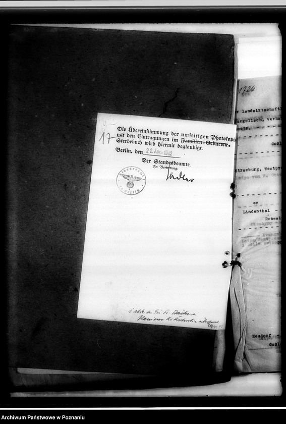 Obraz 19 z jednostki "Sterbeurkunden. Krieg 1939 A - L"