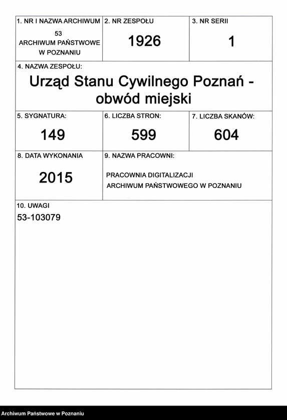 Obraz 1 z jednostki "Księga urodzeń t. III"