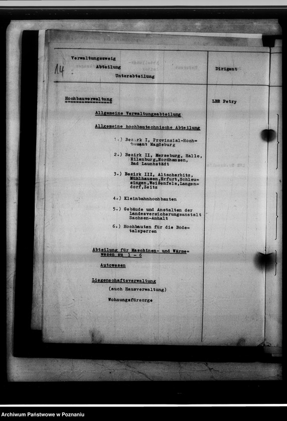 Obraz 18 z jednostki "[Schemat organizacyjny Wydziału III oraz Provinzialverwaltung w Saksonii]."