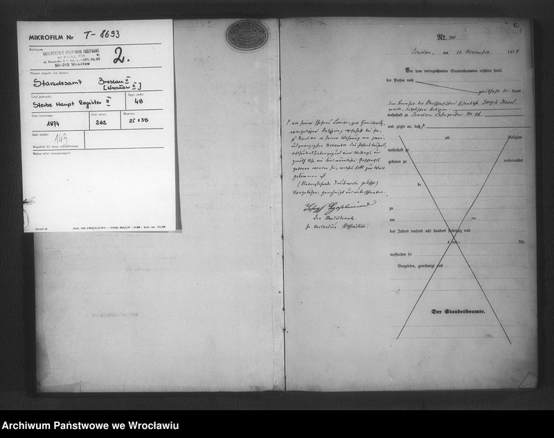 image.from.unit.number "Sterbe-Haupt-Register Breslau II 1874 Band 2"