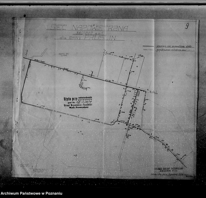 Obraz 13 z jednostki "/Pozwolenie policyjno-techniczne dla Elektrowni w Ostrowie na uruchomienie zakładu elektrycznego w Prześlinie/"