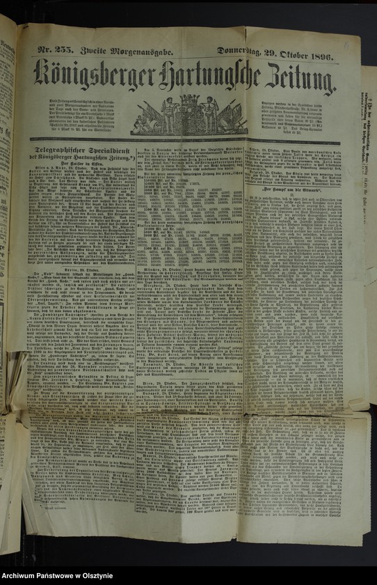image.from.unit.number "Katholicismus und Polonismus / Nachrichten, Anweisungen, Berichte, 4 Exemplare der "Königsberger Hartungsche Zeitung" von 1896 Jahr und 1 Exemplar der "Osteroder Zeitung" von 1901"