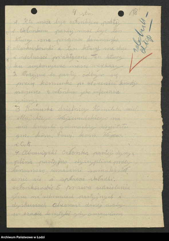 Obraz 19 z jednostki "[Wojewódzka Szkoła Partyjna Polskiej Partii Robotniczej -] sprawozdania słuchaczy z wyjazdów w teren"
