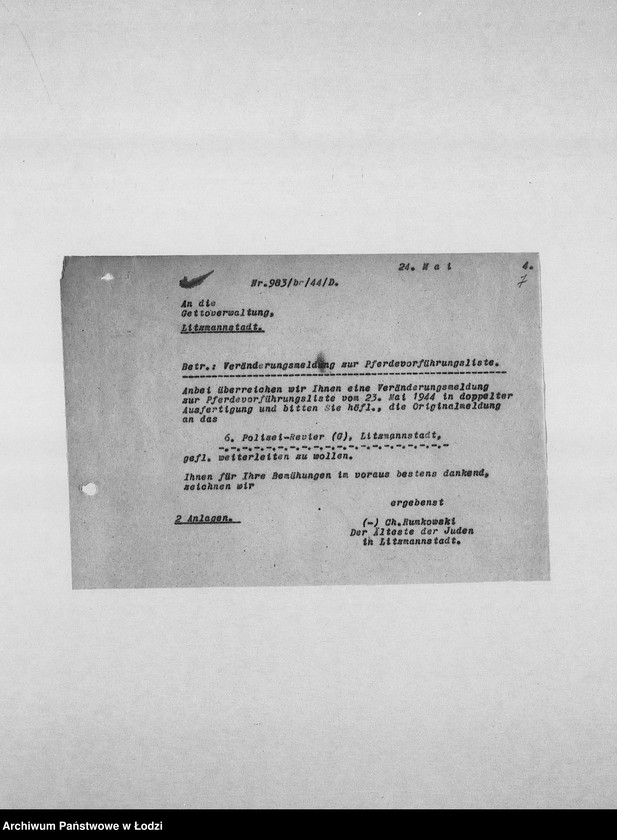 Obraz 10 z jednostki "Veränderungs-Meldungen [Korespondencja PSŻ z GV w sprawie pogłowia końskiego]"