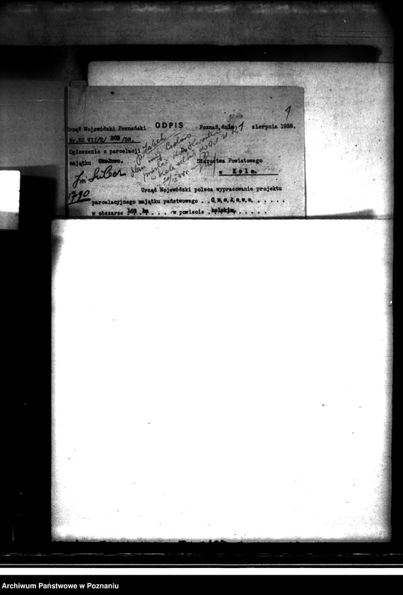 image.from.unit.number "Postępowanie techniczne przy parcelacji majątku Czołowo powiatu kaliskiego"