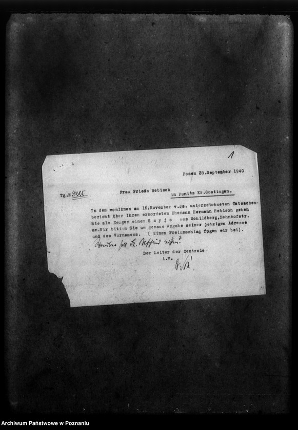 Obraz 5 z jednostki "Korespondencja w sprawie miejscowych Niemców rozstrzelonych w okolicy Turka w 1939 roku"