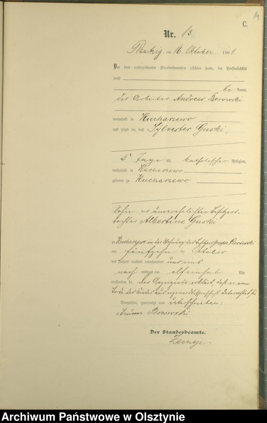 image.from.unit.number "Sterbe-Haupt-Register Nr 1 - 21"