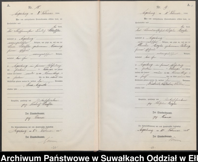 image.from.unit.number "Geburts-Neben-Register des Preussischen Standes-Amtes Angerburg Kreis Angerburg, Band I (Nr1-Nr158)"