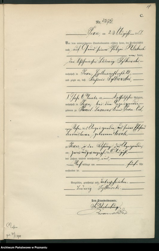 Obraz 20 z jednostki "Księga miejscowa zgonów t. V"