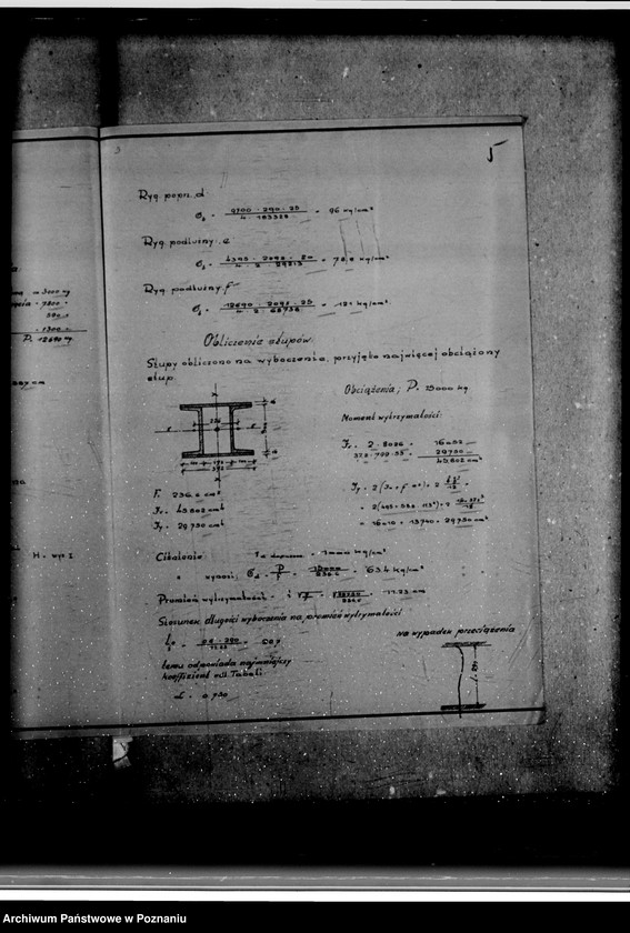 Obraz 9 z jednostki "Obliczenia statystyczne rusztu, słupów, stopy fundamentowej pod turbiną, stropu i dachu w hali turbinowni Cukrowni we Wrześni Spółka Akcyjna"