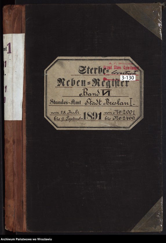 image.from.unit.number "Sterbe-Neben-Register Breslau I 1891 Band 6 "