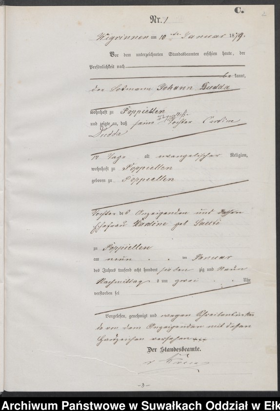 image.from.unit.number "Sterbe-Haupt-Register des Königlich Preussischen Standes-Amtes Guszianka Kreis Sensburg"