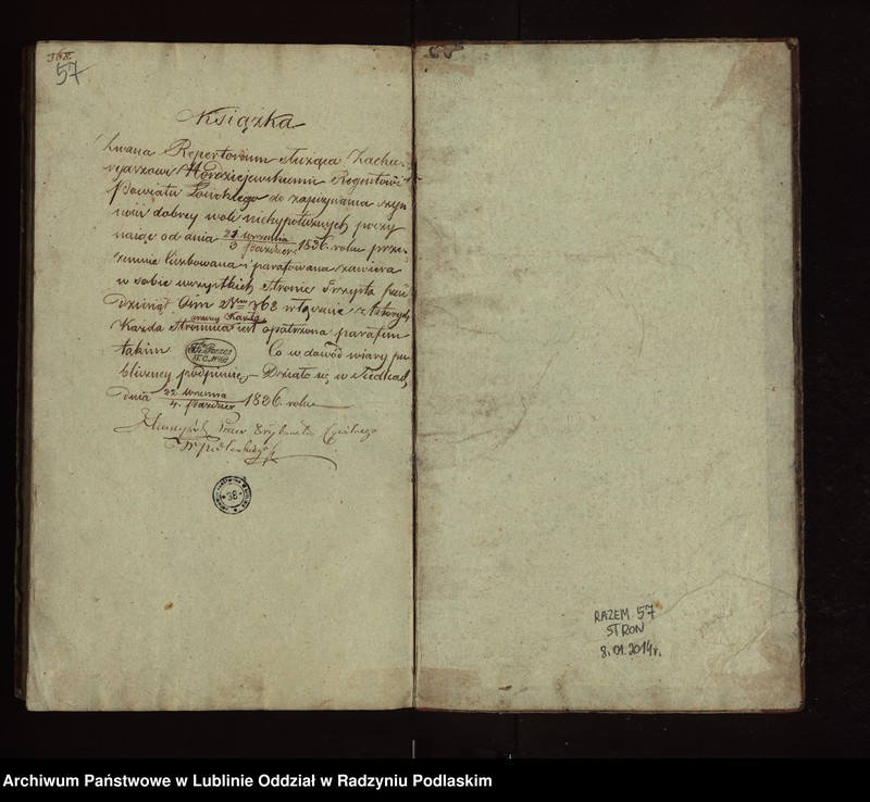 Obraz 4 z kolekcji "Repertoria i skorowidze akt notarialnych111"