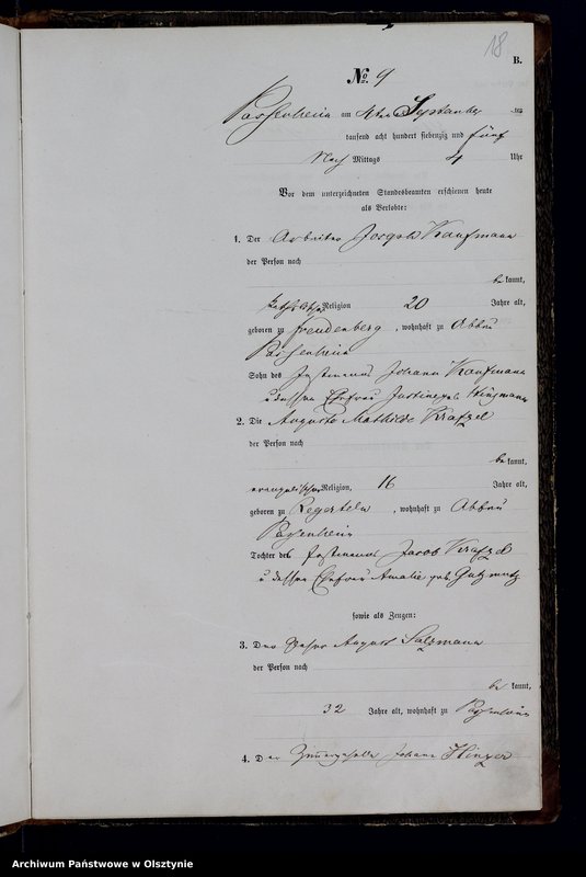 image.from.unit.number "Haupt-Heiraths-Register Nr 1 - 20"