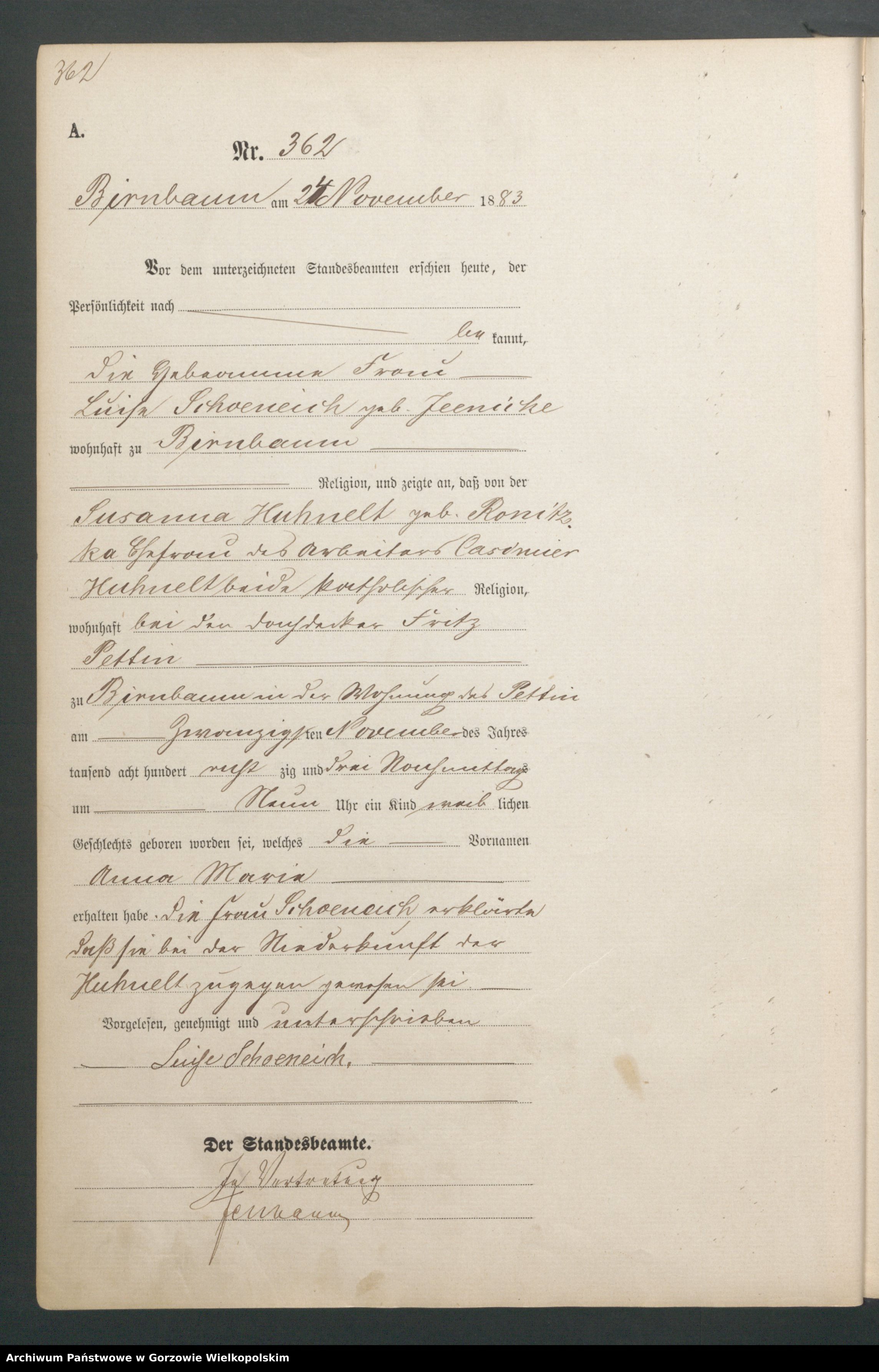 Skan z jednostki: Geburts - Haupt - Register