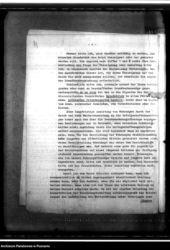 Obraz 8 z jednostki "Übertragung von Hausgrundstücken aus früherem polnischen Besitz. Zuweisung von Dienstwohnungen usw."