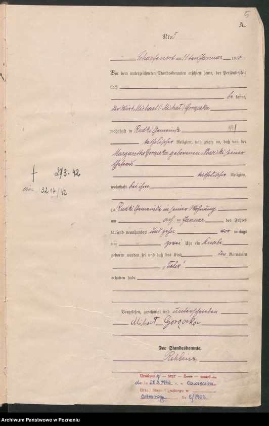 Obraz 8 z jednostki "[Rejestr główny urodzeń]"