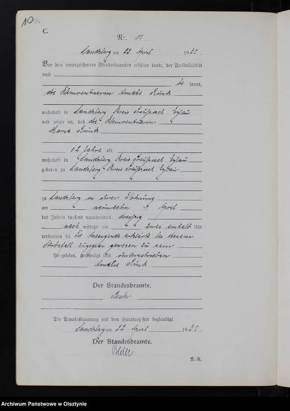 image.from.unit.number "Sterbe-Neben-Register Nr 1 - 25 [ Księga zgonów - wtóropis ]"