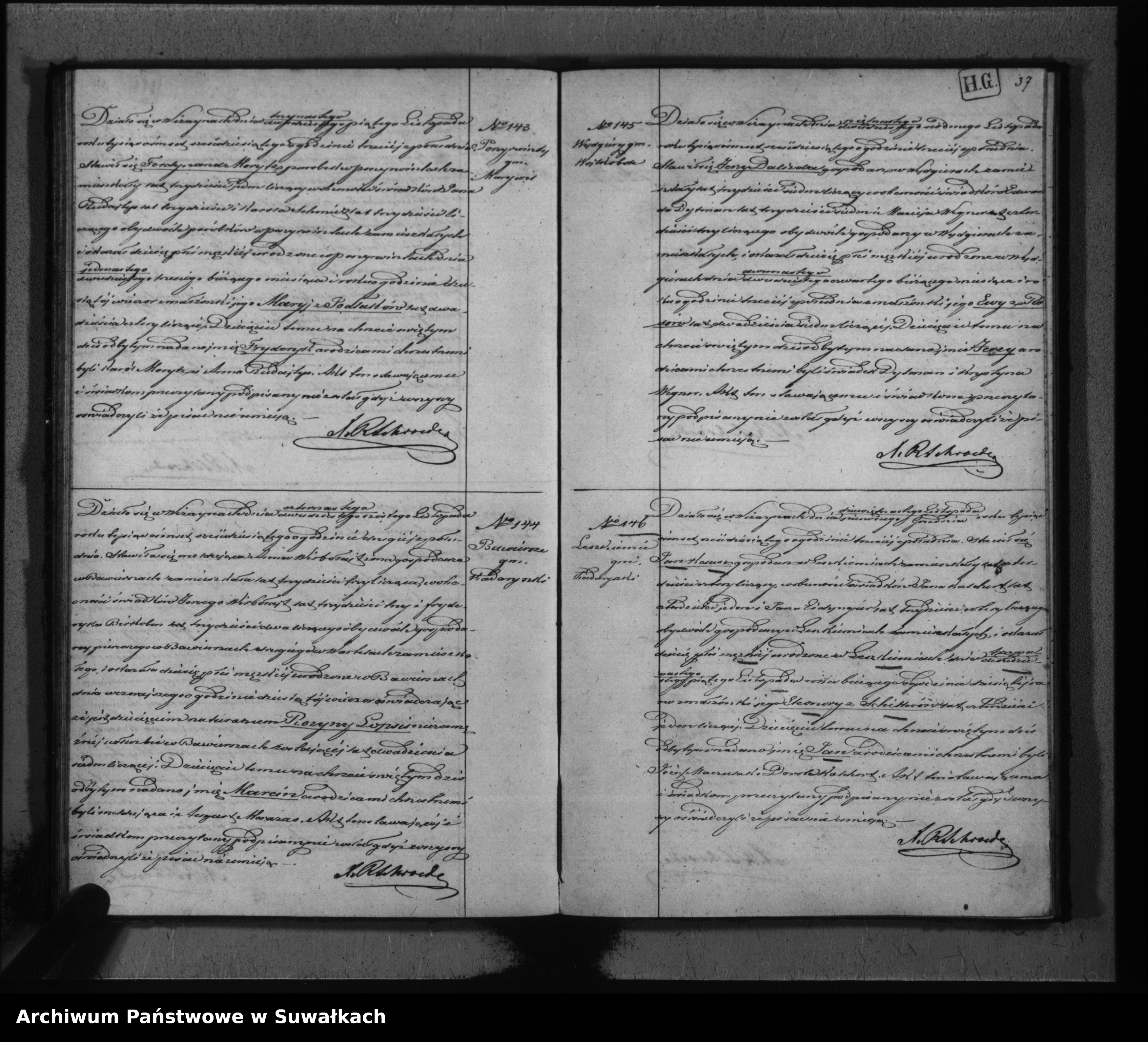 Skan z jednostki: Duplikat Aktów Urodzenia, Małżeństwa i Zejścia Parafii Ew. Augsburskiej Wiżajny na rok 1860