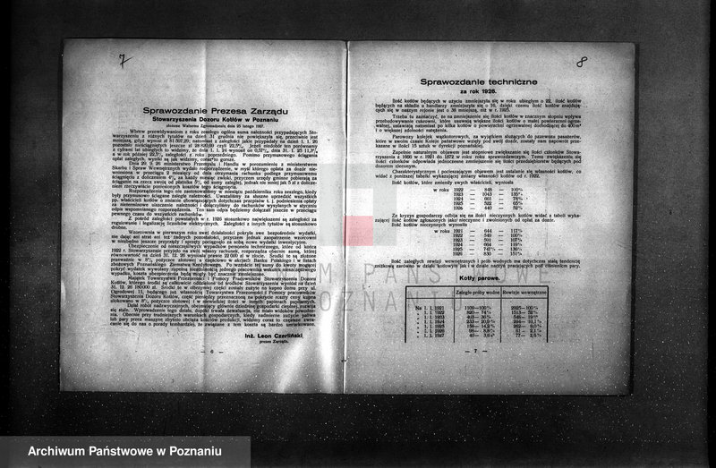 Obraz 7 z jednostki "Sprawozdanie Stowarzyszenia Dozoru Kotłów w Poznaniu za rok 1927"