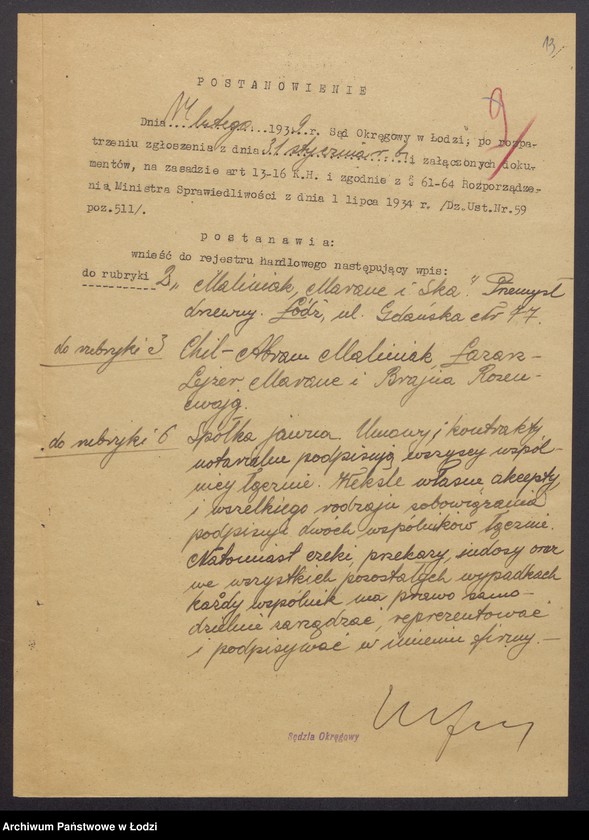 Obraz 15 z jednostki "Chil Abram Maliniak, Łazarz – Lajzer Maranc, Brajna Rozencwajg – pzremysł drzewny"