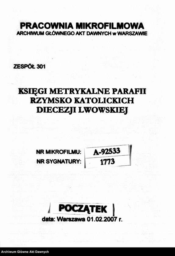 image.from.unit.number "Parafia: Mikulińce. Dekanat: Trembowla. Kopie z ksiąg metrykalnych ur., śl., zg. dla całej parafii (miasto Mikulińce i wsie)."