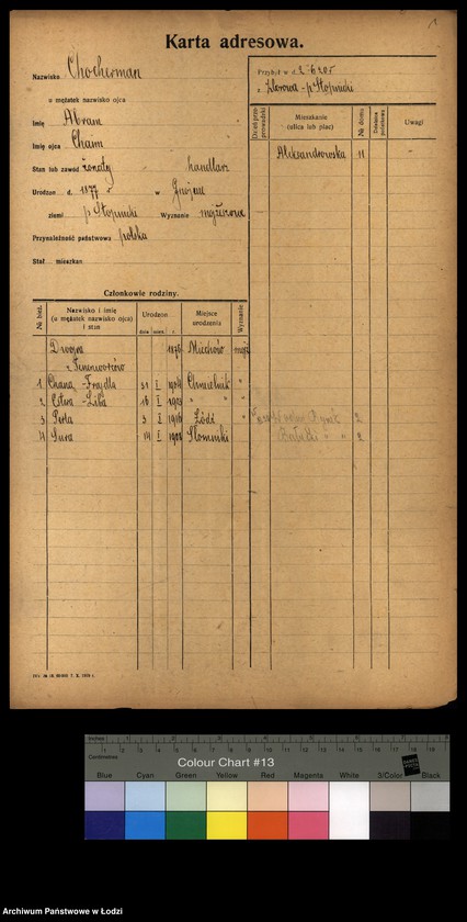 Obraz 3 z jednostki "[Spis ludności Łodzi] Hocherman - Hoferman"
