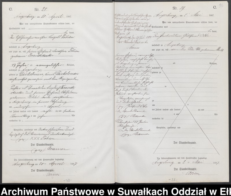 image.from.unit.number "Sterbe-Neben-Register des Preussischen Standes-Amtes der Stadt Angerburg Kreis Angerburg"