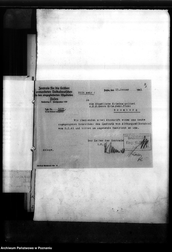 Obraz 7 z jednostki "Schriftwechzel wegen Ermordeter aus Bartelstein (Bercin, powiat Szubin)"