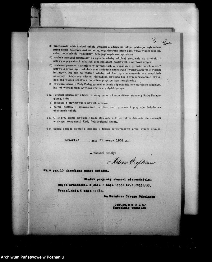 Obraz 6 z jednostki "Prywatna Szkoła Powszechna z niemieckim językiem nauczania w Nowejwsi powiat Żnin"