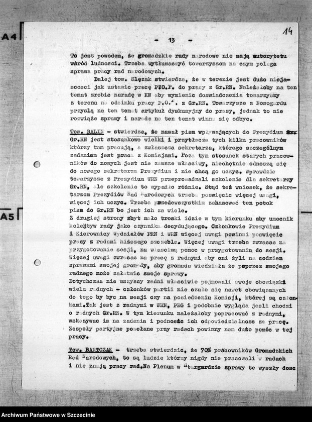 Obraz 18 z jednostki "Protokoły posiedzeń Egzekutywy Komitetu Wojewódzkiego Polskiej Zjednoczonej Partii Robotniczej: 4, 13, 26 kwietnia 1955 r."