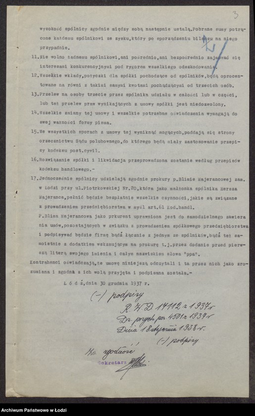 Obraz 5 z jednostki "Hersz Majeranc, Chil Majer Markowicz- wyrób i sprzedaż towarów włókienniczych, kapeluszy damskich i dodatków"