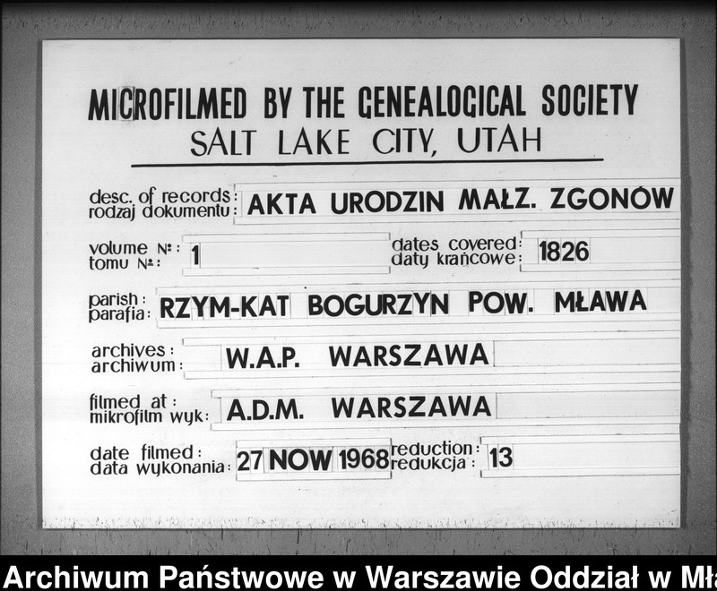 image.from.team "Akta stanu cywilnego Parafii Rzymskokatolickiej w Bogurzynie"