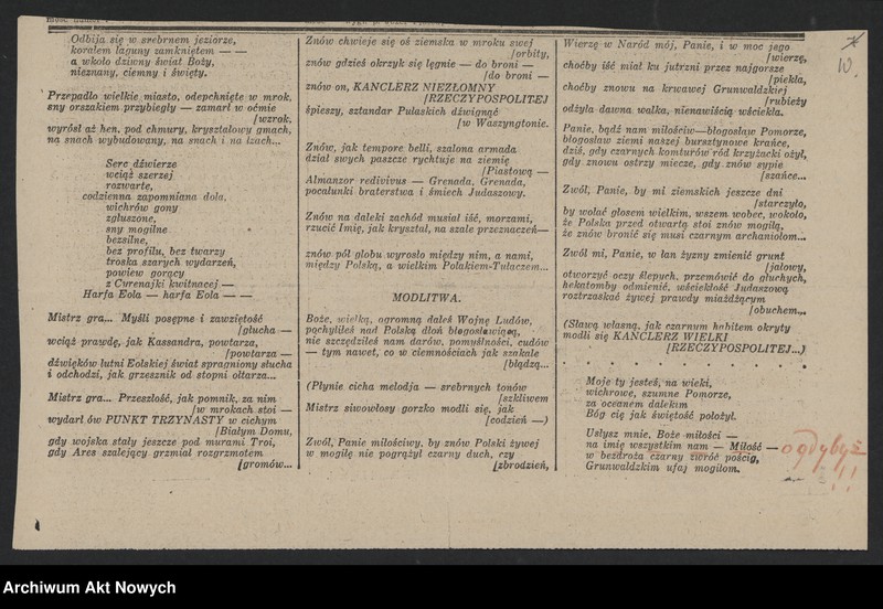 image.from.unit.number "Ligocki Edward (publicysta); Załączniki: wiersze: a) "Pieśń pomorska w Nowym Jorku" (wycinek prasowy); b) "Ignacy Jan Paderewski przed królewską trumną" (maszynopis); c) wycinek prasowy; L.5"