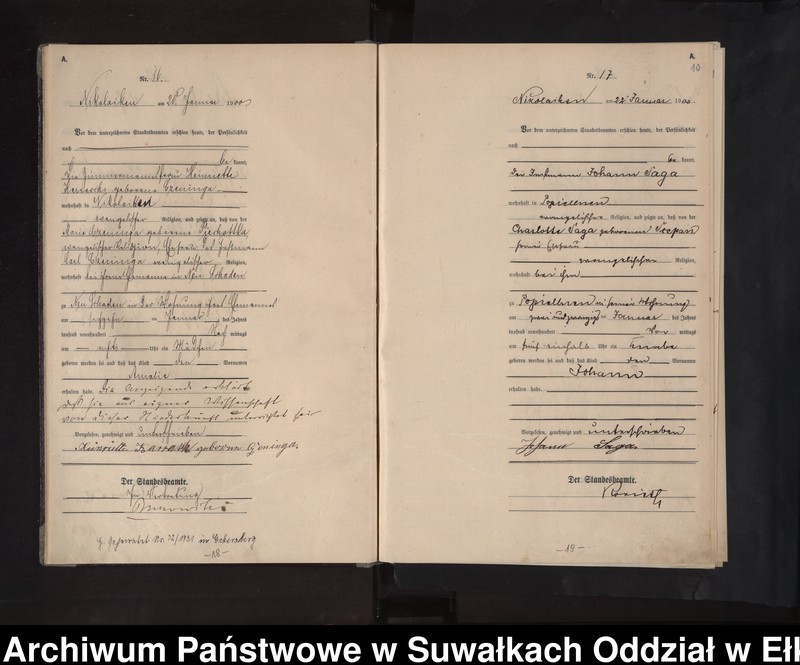 image.from.unit.number "Geburts-Haupt-Register des Königlichen Preussischen Standes-Amtes Nicolaiken Kreis Sensburg"