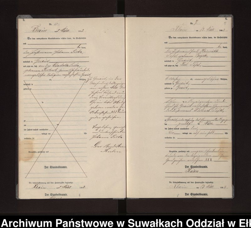image.from.unit.number "Sterbe-Neben-Register des Königlichen Preussischen Standes-Amtes Gneist Kreis Loetzen"
