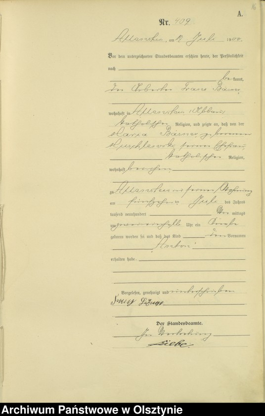 image.from.unit.number "Geburts-Haupt-Register Tom II,Nr 395 - 726"