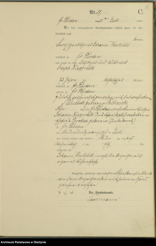 image.from.unit.number "Sterbe-Haupt-Register Nr 1 - 45"