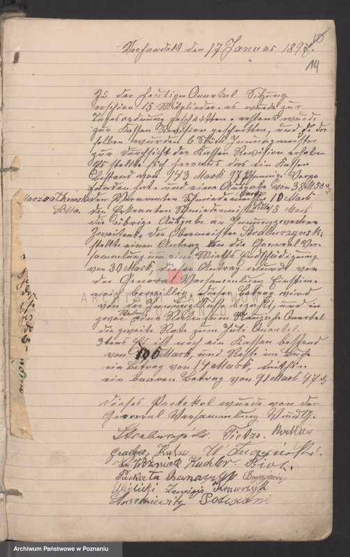 Obraz 18 z jednostki "[Protokoły walnych i zwyczajnych posiedzeń cechu kowalskiego w Pleszewie]"