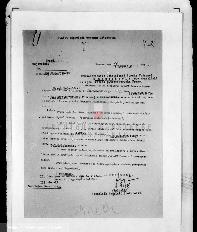 Obraz 8 z jednostki "/Stowarzyszenie ochotniczej straży pożarnej powiatu wrzesińskiego/ litery od O-W"