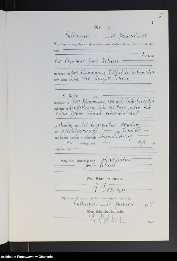 image.from.unit.number "Sterbe-Neben-Register Nr 1 - 26 [ Księga zgonów - wtóropis ]"