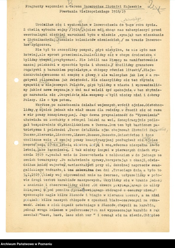 Obraz 11 z jednostki "Relacje i wspomnienia dotyczące powstania wielkopolskiego: 1. Inowrocław i Ziemia Kujawska."