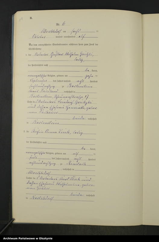 image.from.unit.number "Heiraths-Neben-Register Nr 1 - 9 [ Księga małżeństw - wtóropis ]"